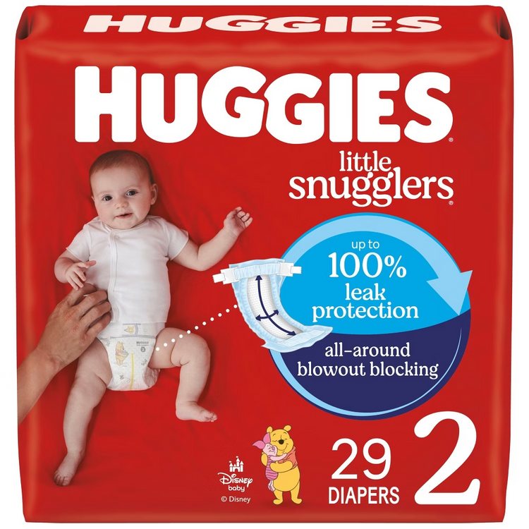 Huggies Little Snugglers baby diapers and wipes pack from Farmacias Savia, featuring soft, absorbent diaper and gentle wipes for infants.