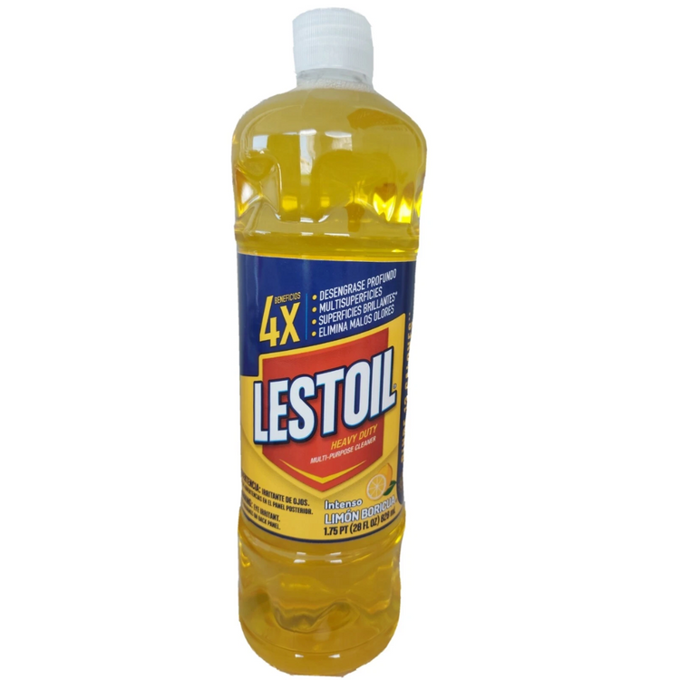 Lestoil Citrus Multi-Purpose Cleaner in a 28oz bottle, effective Farmacias Savia detergent for deep cleaning and stain removal.