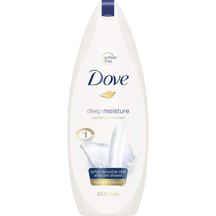 Dove Deep Moisture Nourishing Body Wash in 12oz bottle, part of Farmacias Savia&