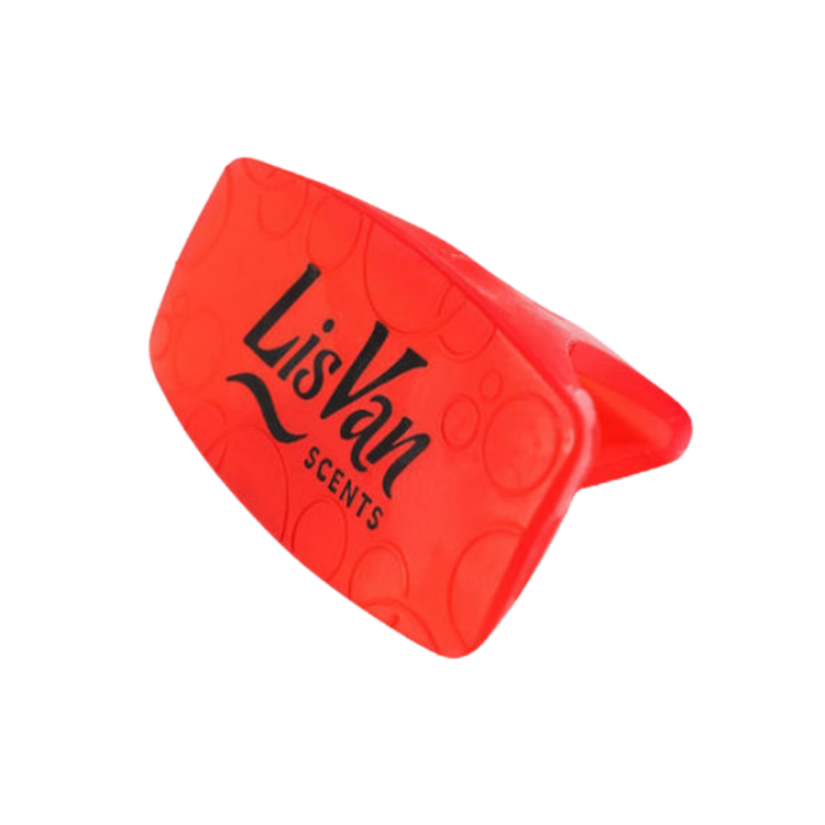 LisVan Scents Clip Air Freshener in Kiwi Grapefruit scent, featuring a colorful clip with fresh fruit imagery.