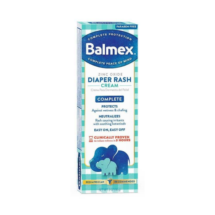 Balmex Diaper Rash Cream in a 2 oz tube, suitable for soothing diaper rash in babies, from Farmacias Savia.