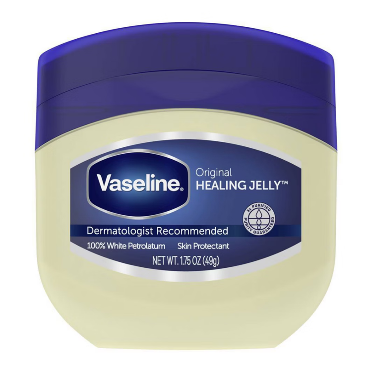 Vaseline Original Healing Jelly in 1.75 oz jar, moisturizing skin care product for dry and damaged skin, by Farmacias Savia.