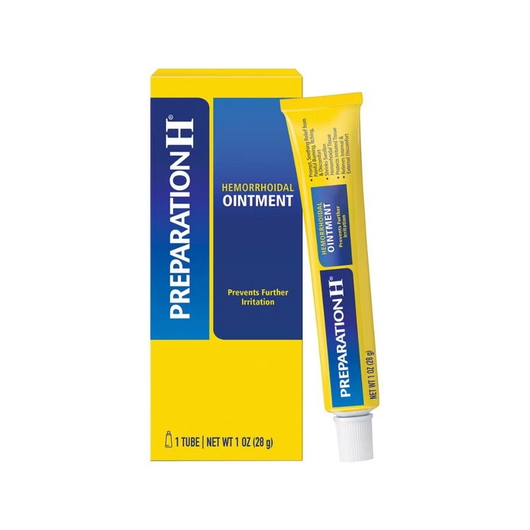 Preparation H hemorrhoidal ointment tube for irritation relief, 1 oz, by Farmacias Savia, with applicator tip visible