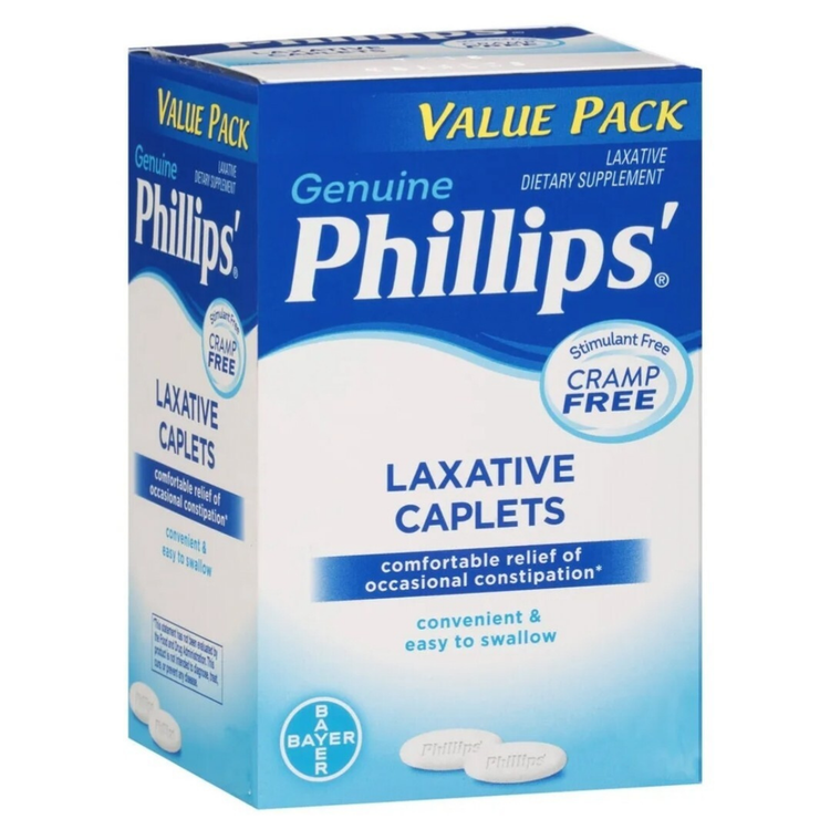 Phillips Laxative Caplets with magnesium oxide, stimulant-free, 24 count, used for gentle bowel relief.