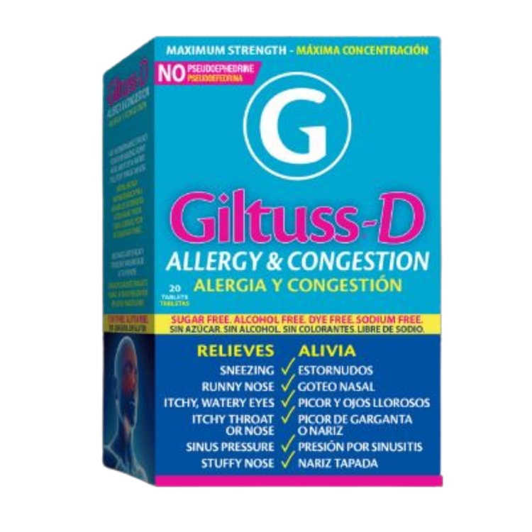 Giltuss Cough & Cold Maximum Strength Relief tablets by Farmacias Savia, 20 tablets in blister pack, for cough and cold relief.
