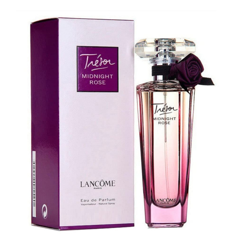 Lancôme Trésor Midnight Rose Eau de Parfum for women in 1.7oz bottle, elegant perfume bottle with floral design.