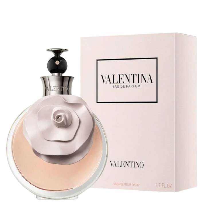 Valentino Valentina Eau de Parfum for women, 2.7oz bottle, elegant glass perfume bottle with a sleek design.