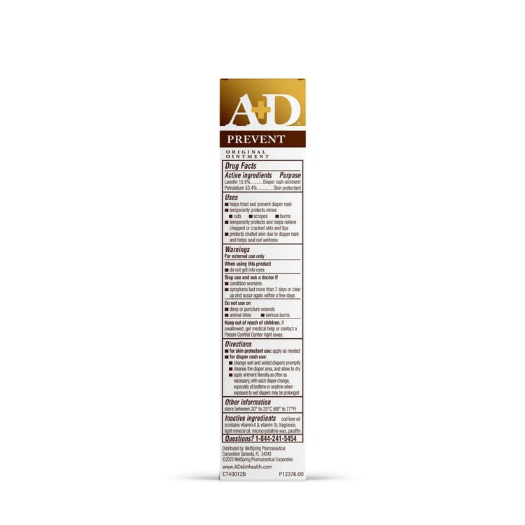 A+D Original Diaper Rash Ointment in 1.5 oz tube, soothing baby skin moisturizer and diaper rash cream by Farmacias Savia.