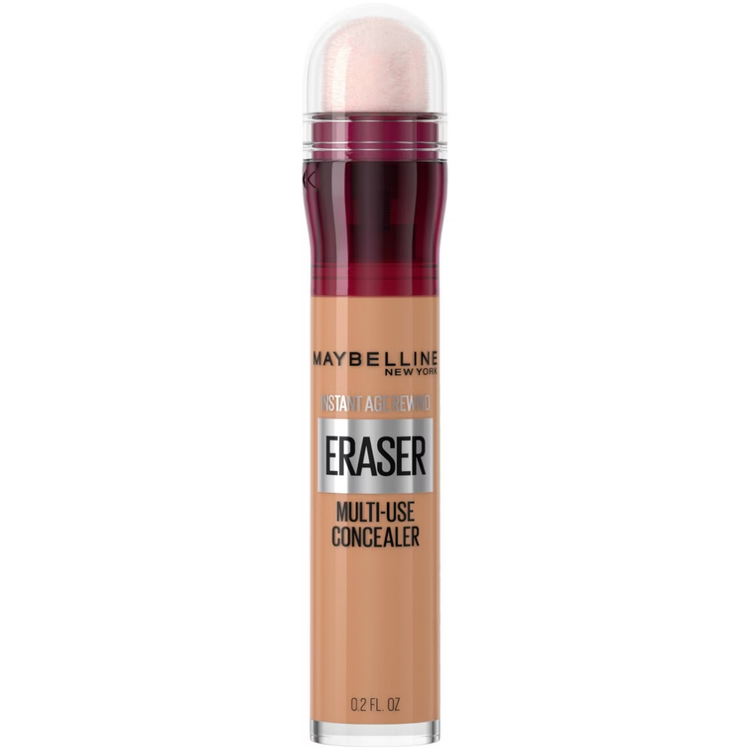 Maybelline Instant Age Rewind Concealer in shade 130, with a doe-foot applicator, used for dark circles and blemish coverage.