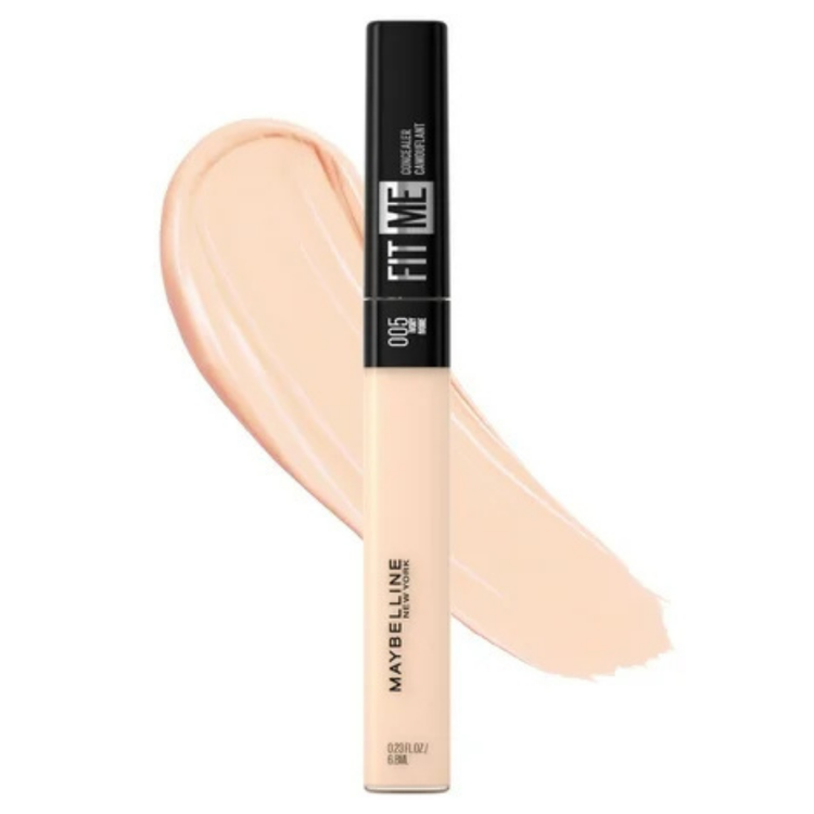 Maybelline Fit Me Concealer Ivory 05 tube with applicator, displaying the product&