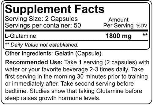 PoorBoySupplements NutraKey Glutamine 900mg joint support capsules, 100-count, dietary supplement for muscle recovery.