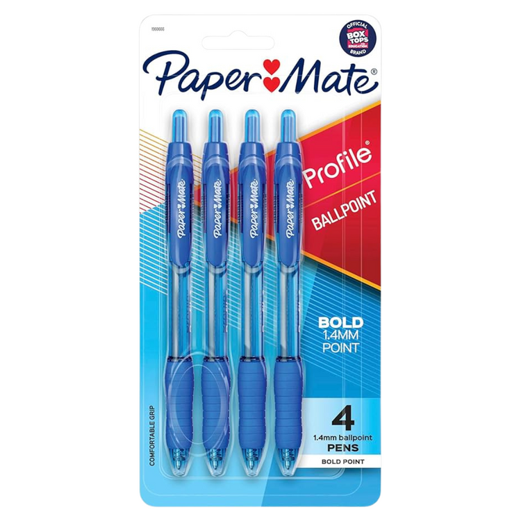 Assorted Paper Mate pens and mechanical pencils in a school supply pack, featuring various colors and styles.