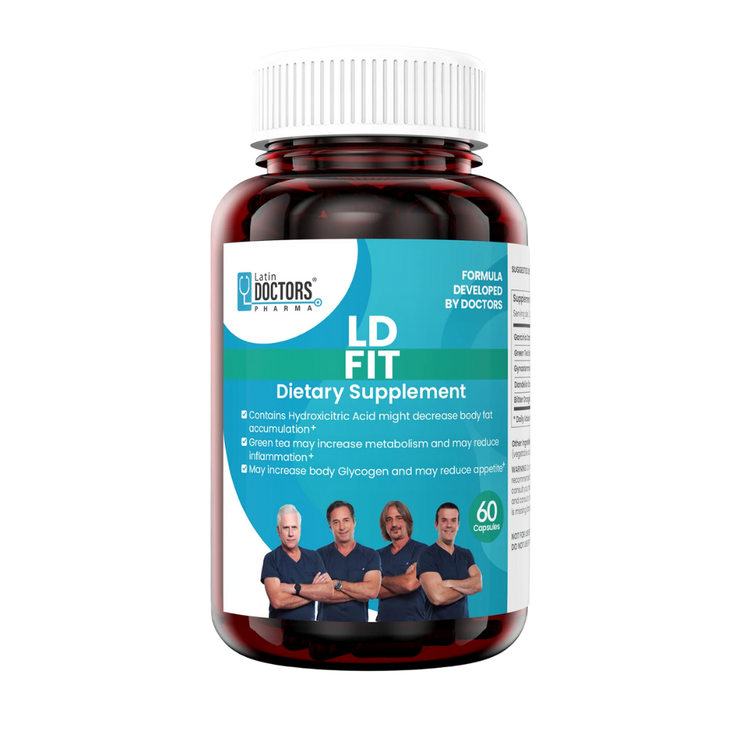 Latin Doctors Fit Advanced Weight Support supplement bottle with 60 capsules from Farmacias Savia.