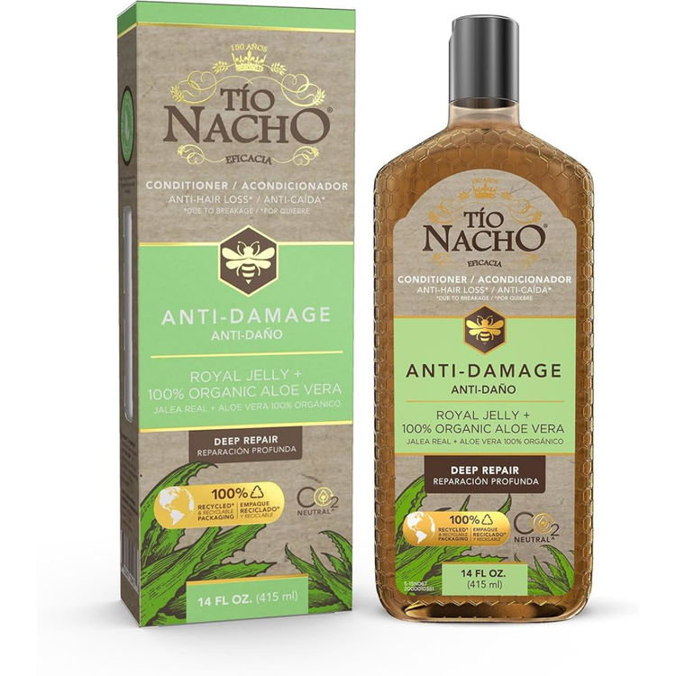 Tio Nacho Anti-Damage Conditioner with Royal Jelly and Aloe Vera, 14oz, for nourishing and repairing damaged hair