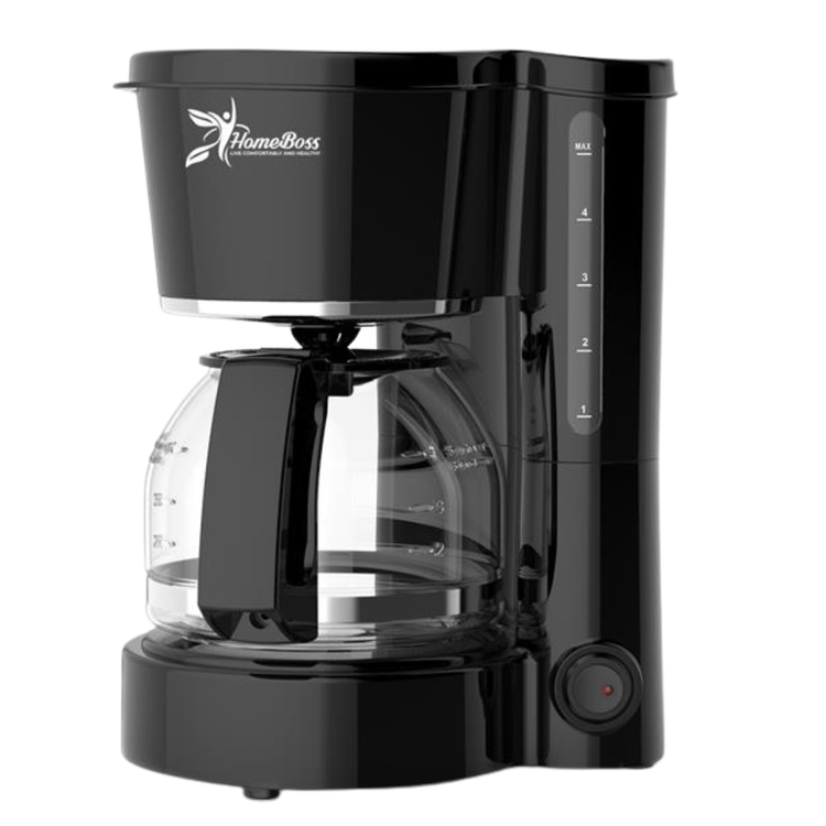 HomeBoss 5-Cup Coffee Maker from Farmacias Savia, compact electric coffee machine with glass carafe and brew basket.