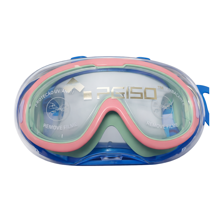 Peiso kids swimming goggles with UV protection and anti-fog coating, clear lenses and adjustable strap for young swimmers.