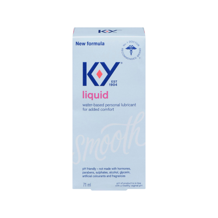 Farmacias Savia K-Y Liquid Water-Based Personal Lubricant in 2.4oz bottle, showing the clear gel and packaging.