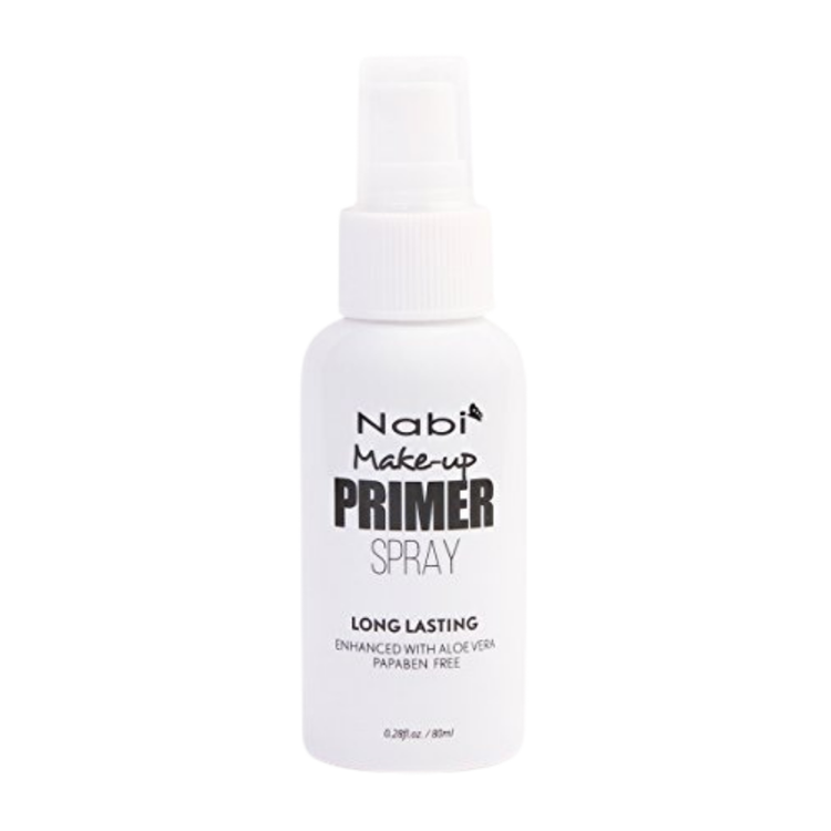 Farmacias Savia Nabi Make-Up Primer Spray in 2.8oz bottle with clear liquid and spray nozzle for smooth makeup application