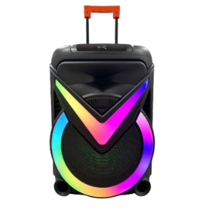 WGAOYANG 18-inch portable Bluetooth speaker with RGB lights, designed for high-quality sound and vibrant lighting effects.