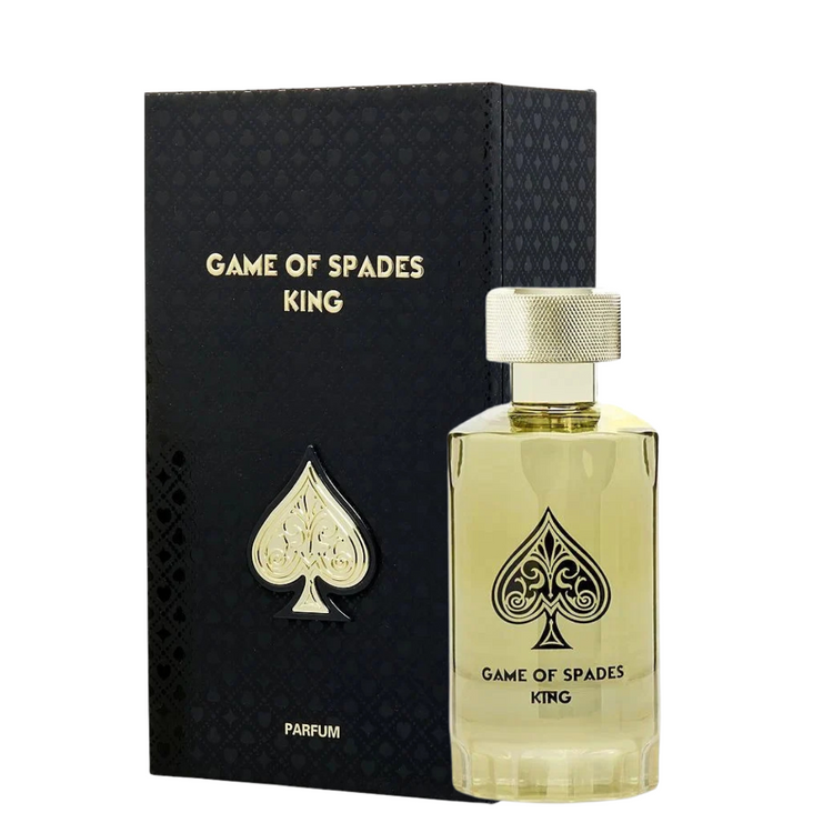 Unisex Game of Spades King Eau de Parfum by Farmacias Savia in 3.4oz bottle, sleek perfume bottle with black cap and elegant design