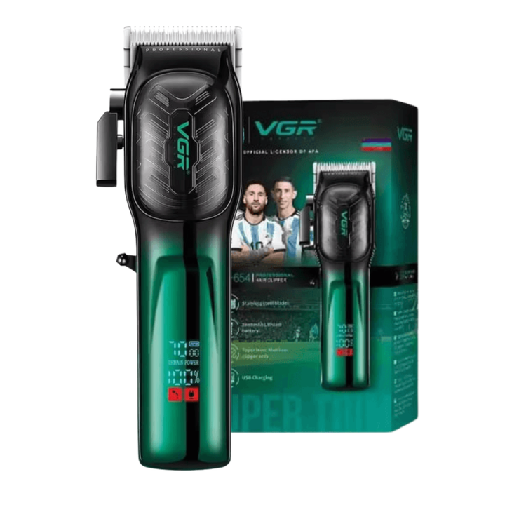 VGR V-654 professional rechargeable hair clipper for men with adjustable blades and ergonomic design, suitable for grooming at home.