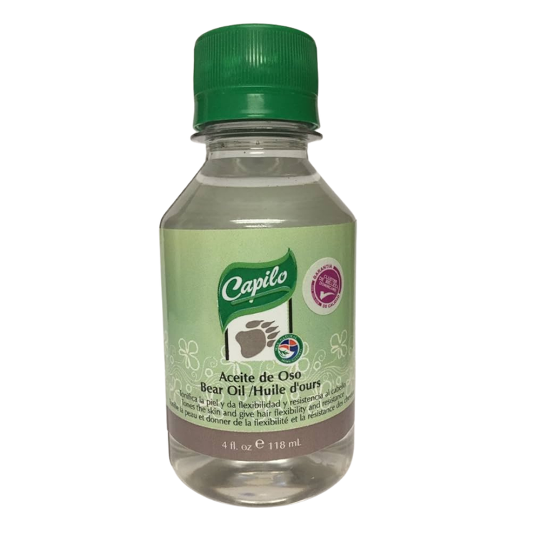 Farmacias Savia Capilo Bear Oil 4oz bottle with label, natural hair and scalp treatment product.