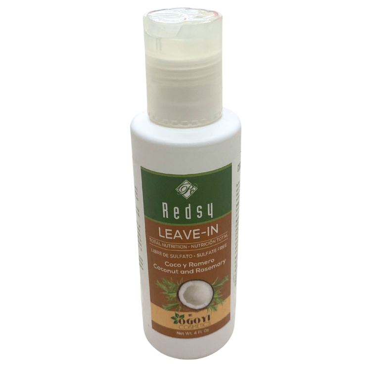 Farmacias Savia Redsy Coco & Romero sulfate-free leave-in conditioner bottle with label and natural ingredients.
