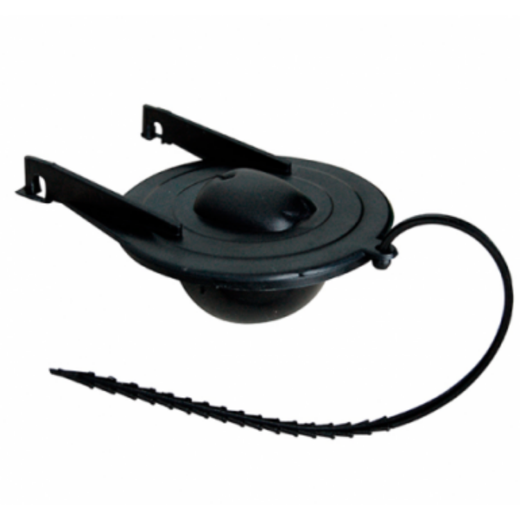 Toilet flapper replacement for bathroom repairs, shown with a standard white rubber flapper for toilet tanks.