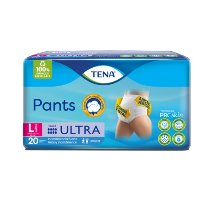 Adult incontinence Tena Pants Ultra Large size, 20-count package from Farmacias Savia, designed for comfort and protection.