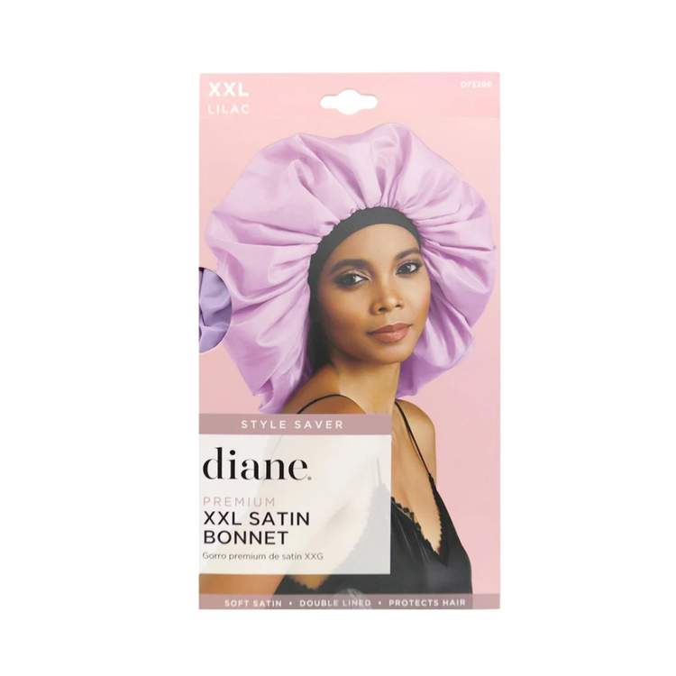 Diane XXL satin bonnet by Farmacias Savia, soft black fabric with elastic edge for hair protection and comfort.