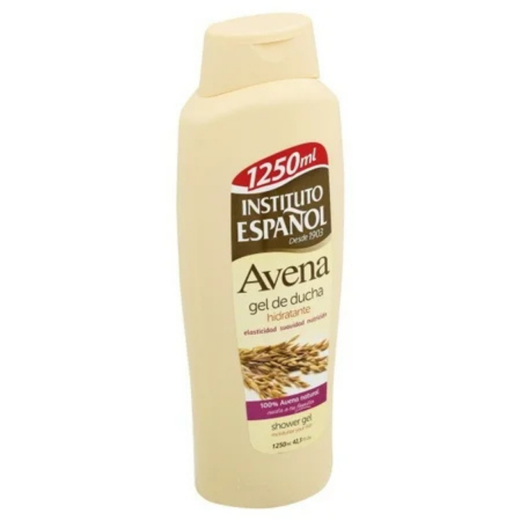 Instituto Español Avena Shower Gel in 1250 ml bottle, moisturizing body cleanser, from Farmacias Savia, with soothing oats.