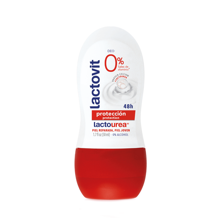 Lactovit Deo Roll-On Lactourea deodorant from Farmacias Savia, 1.7 oz, featuring an applicator with a smooth roll-on ball.