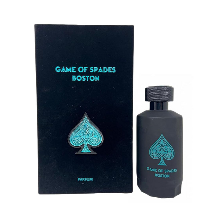 Unisex Game of Spades Boston parfum by Farmacias Savia in a 3.4oz bottle with elegant packaging.
