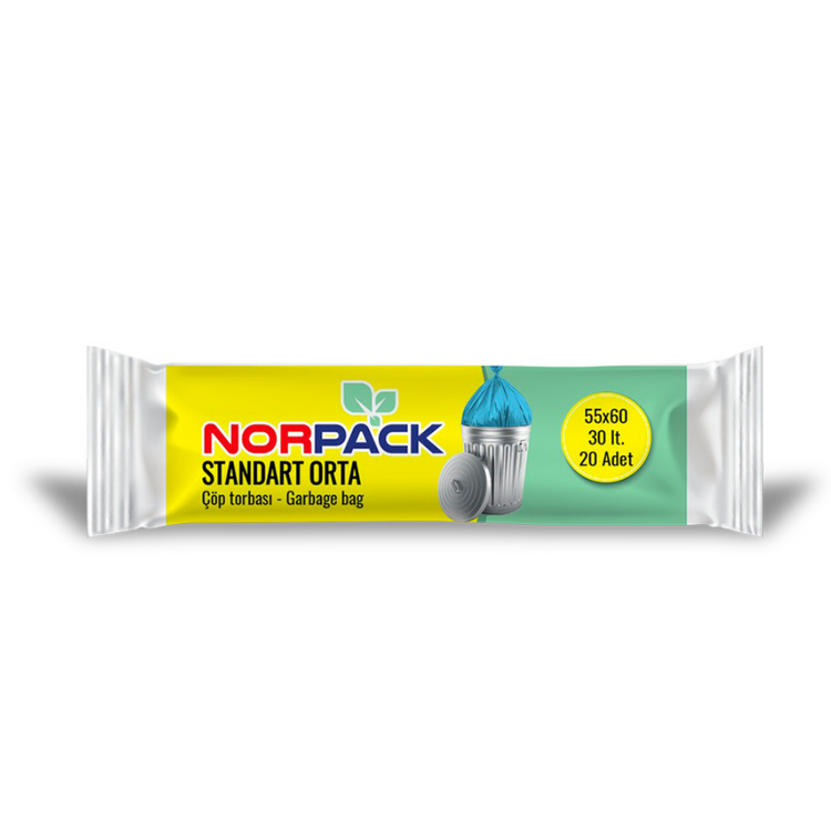 Farmacias Savia NorPack Standard Orta Garbage Bags, 30L, disposable trash bags, showing a pack of 20 durable waste bags.