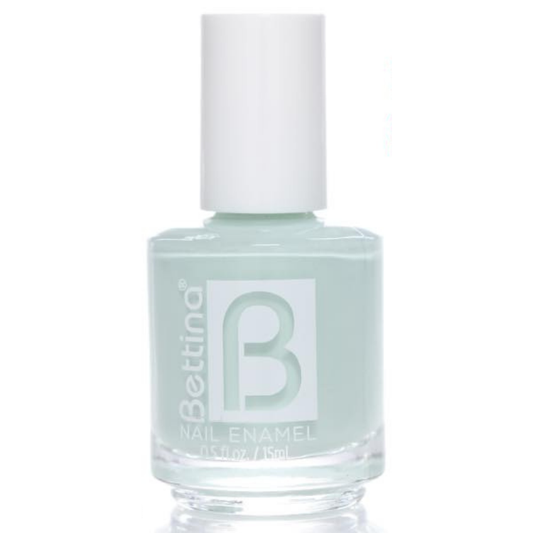 Farmacias Savia Bettina Nail Polish Orchidea 0.5oz with lavender-purple color, smooth glossy finish, and elegant packaging.