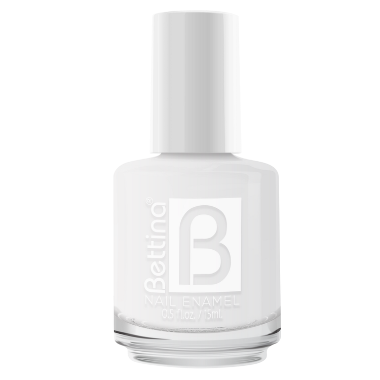 Farmacias Savia Bettina White Nail Polish 1200 in 0.5oz bottle, smooth glossy white nail color with label visible
