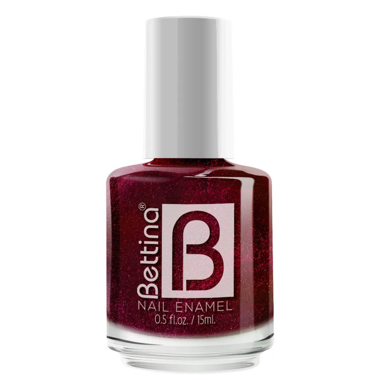 Farmacias Savia Bettina Lava 1439 nail polish bottle showing vibrant lava-inspired color in 0.5oz size.