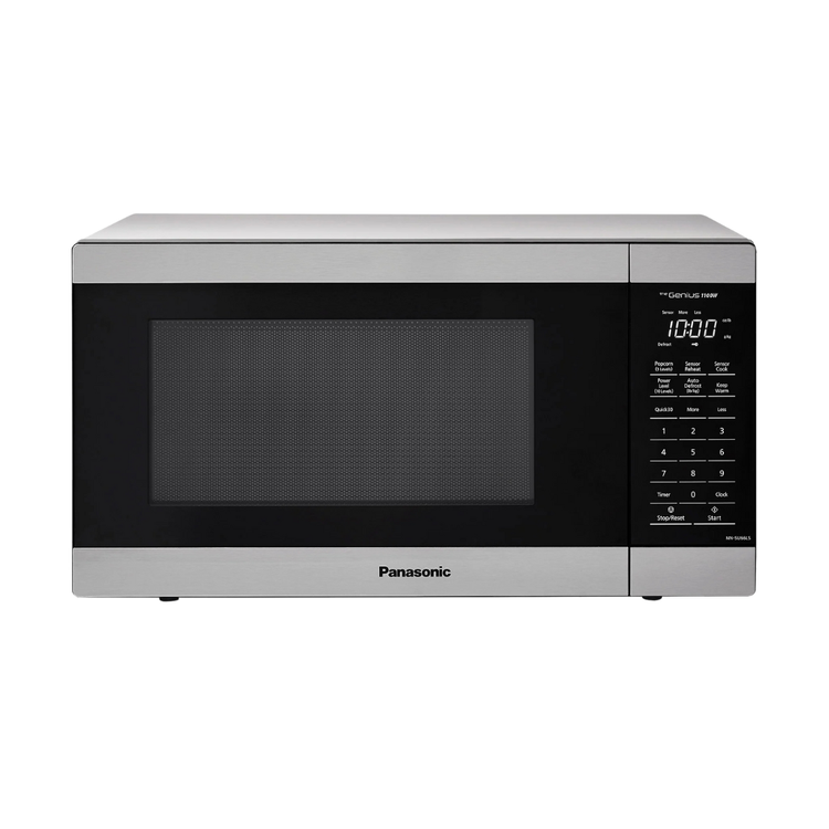 Panasonic NN-SU665S microwave oven with 1.3 cu ft capacity and 1100W power, featuring a sleek stainless steel finish.