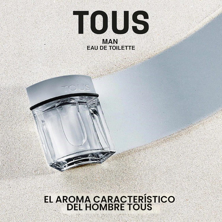 Farmacias Savia Tous Man Eau de Toilette 3.4 oz perfume bottle with sleek design and branding visible.