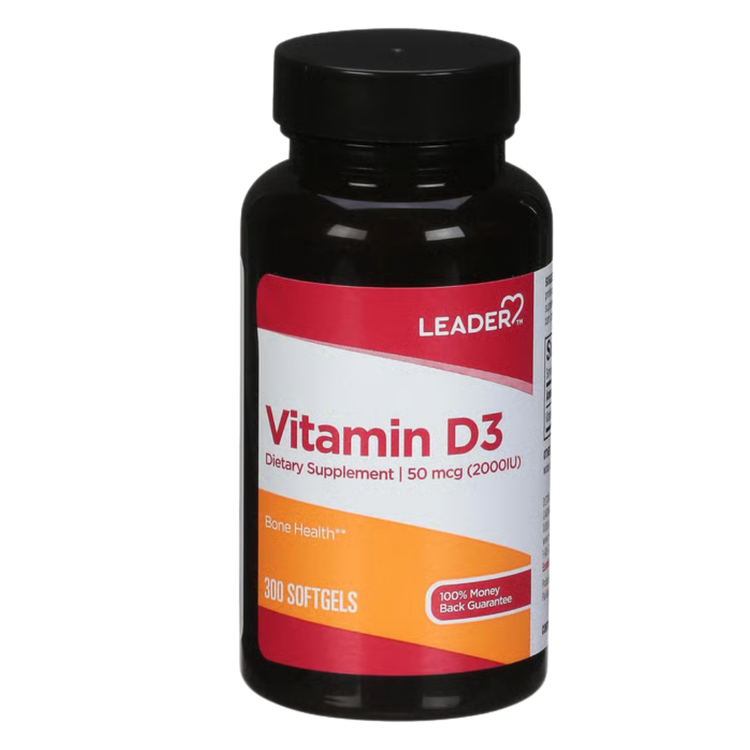 Farmacias Savia Vitamin D3 2000 IU softgels bottle with 300 softgel capsules, showing the supplement label.