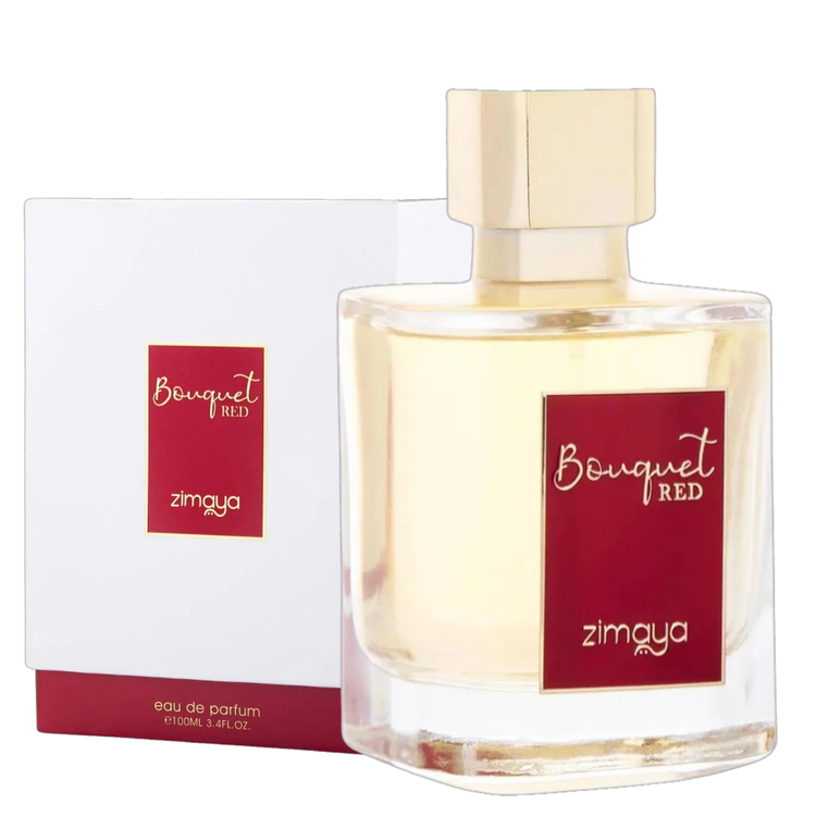 Unisex Zimaya Bouquet Red Eau de Parfum by Farmacias Savia, 3.4oz bottle with elegant packaging.