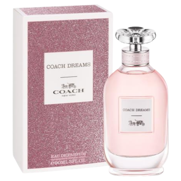 Coach Dreams Eau de Parfum for women in a 3.0oz bottle, featuring a sleek design and floral scent profile.