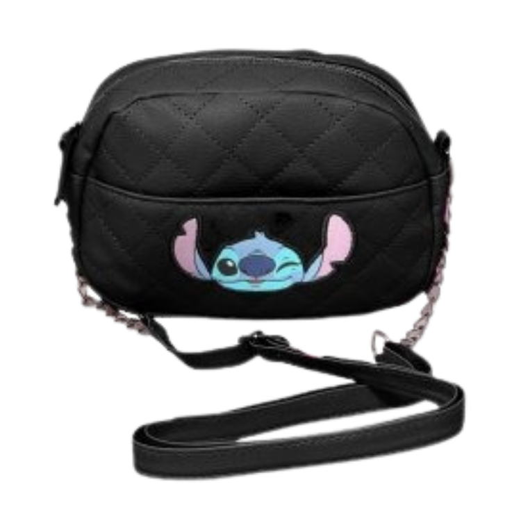 Disney Stitch quilted crossbody bag featuring a colorful design, perfect for casual outings and everyday use.