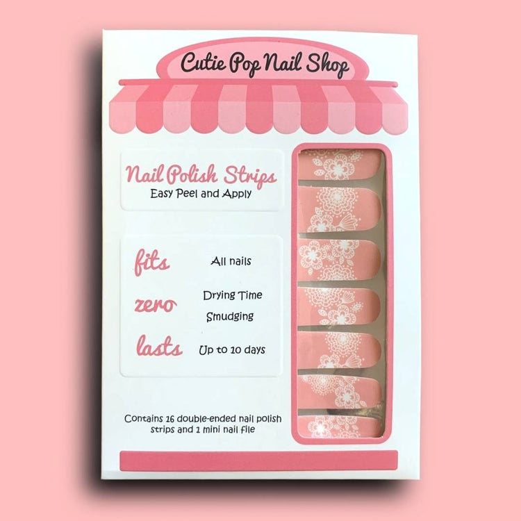 Dancing Flowers nail strips by Cutie Pop Nail Shop with colorful floral patterns on a white background