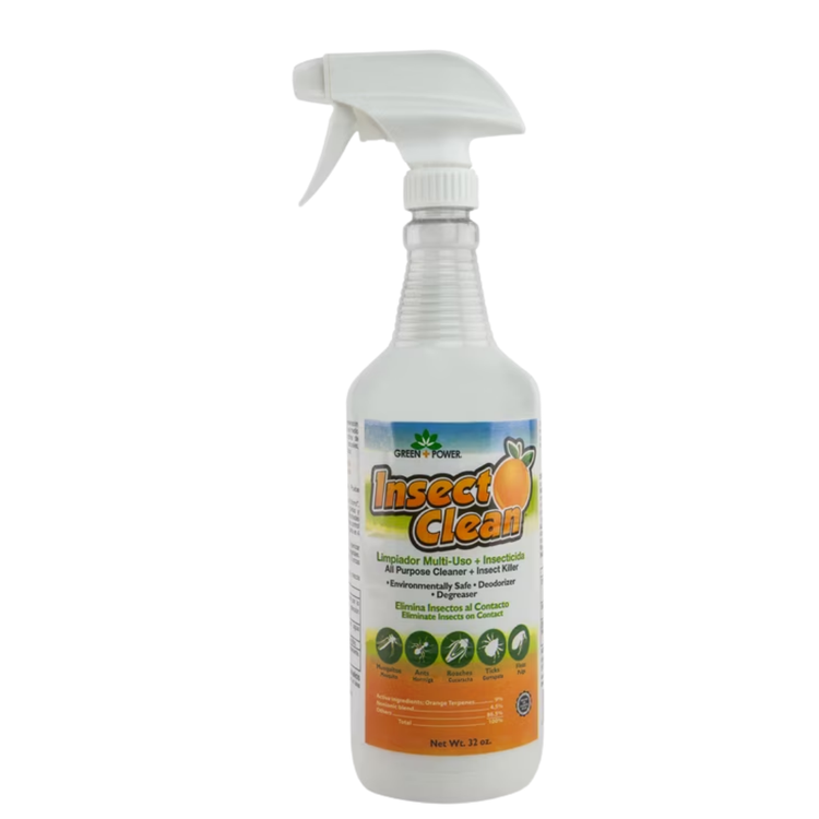 Green Power Insect Cleaner 32 oz bottle from Farmacias Savia, a pest control solution for cleaning insects and pests.