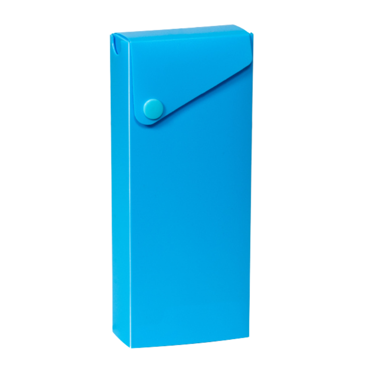 Assorted colorful school pencil case from Farmacias Savia with multiple compartments for pens and pencils.