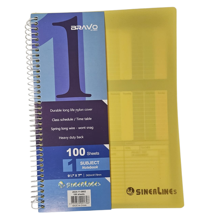 Farmacias Savia Bravo 1 Subject Notebook with 100 sheets, escolar notebook featuring a durable cover and lined pages for school use.