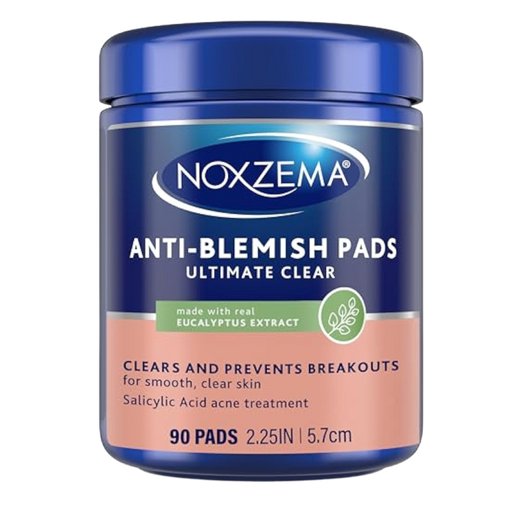 Noxema Anti-Blemish Pads from Farmacias Savia, 90 skincare pads for acne treatment and skin cleansing.