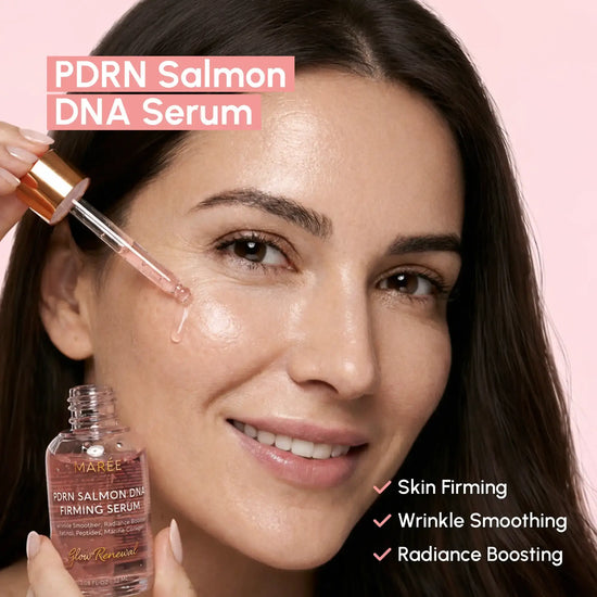 Maree Firming & Renewing PDRN Serum bottle, anti-aging glow booster with a sleek design and clear labeling.