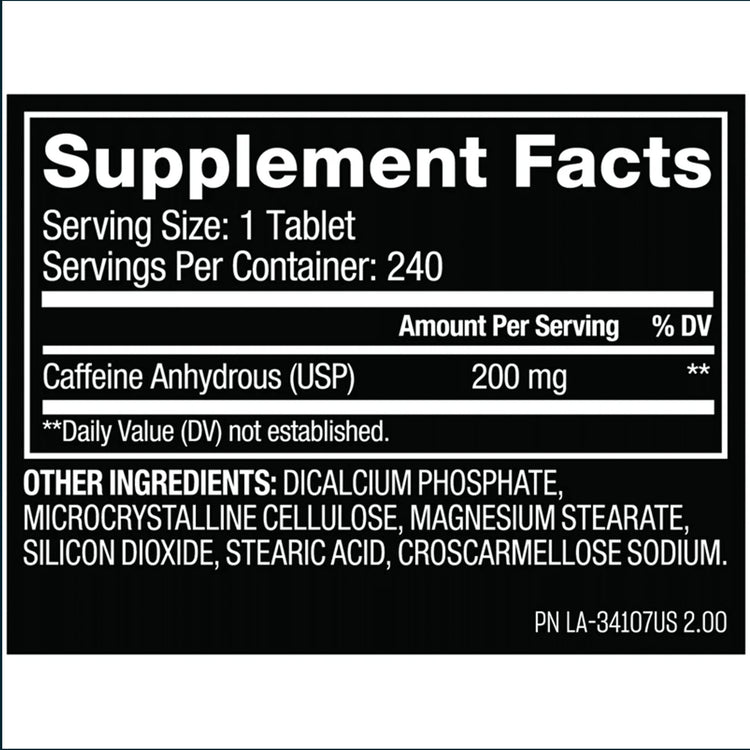 Mutant Caffeine pre-workout supplement tablets by PoorBoySupplements.com, showing a bottle of 240 caffeine tablets on a white background.